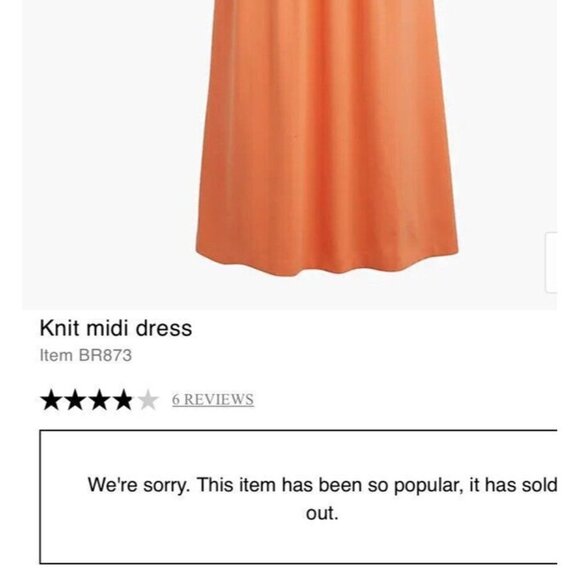 J Crew MIDI Dress Cotton NWTS Stretchy Sleeveless Peach Color Large BR873 1E - Picture 4 of 10